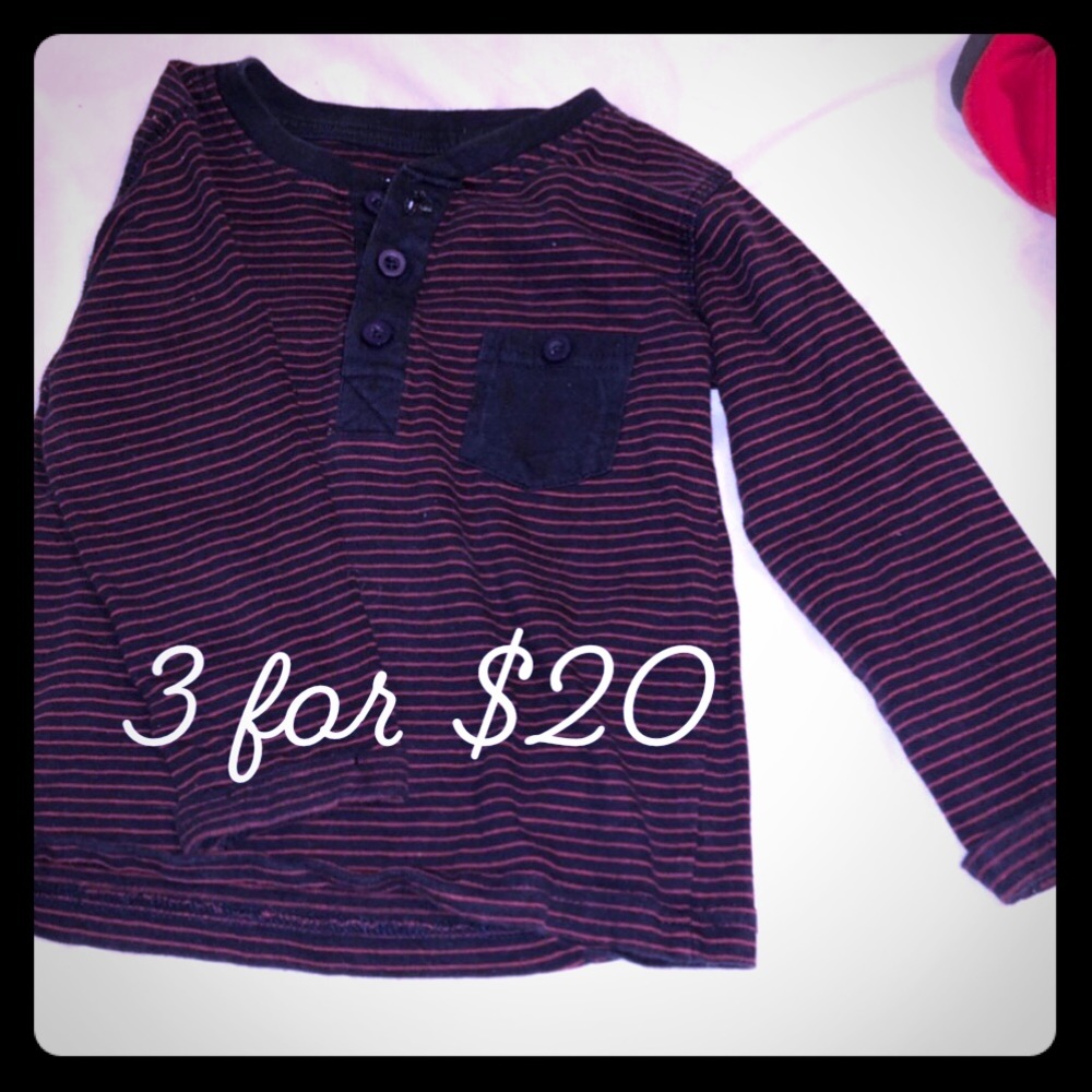 Mini Rebel striped pullover long sleeve shirt 2-3T